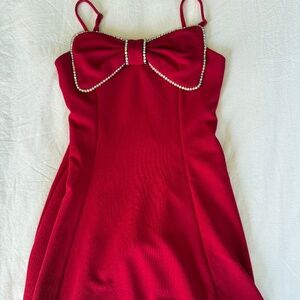 Girls Red Formals Bow Dress NWOT